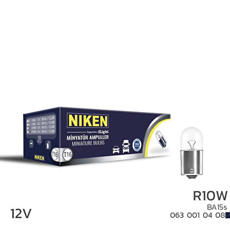NIKEN 125 67 AMPUL R10W BA15S 10LU UNIVERSAL (10 ADET)