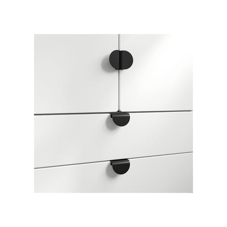 Kulp, siyah, 60 mm, 2 adet