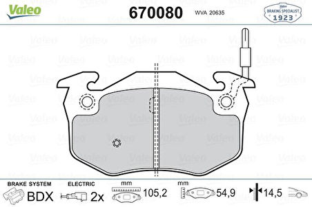 ÖN BALATA RENAULT R5 1972-1985 CLIO 1 1991-1998 EXPRESS 1985-1992 TWINGO 1 1993-2007 FİŞLİ FTE 7701203842 7701205277 7701202517