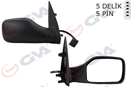 DIŞ DİKİZ AYNASI SAĞ 106 1993 ELEKTRİKLİ ISITMALI KONVEKS 5 FİŞ VM-101EHR 8148 EL