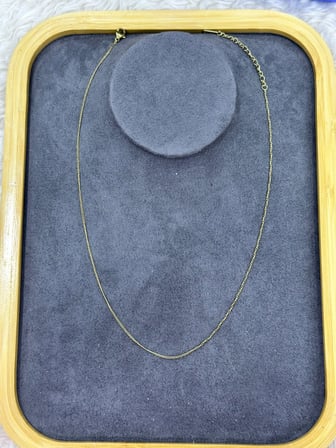 💎 Premium Parlak ve Şık Minimal Gold Renk 316L Çelik Zincir Kadın Kolye (45cm)