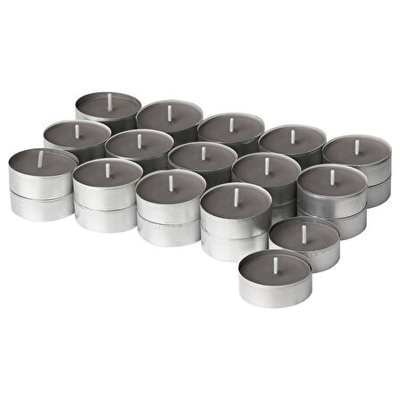 Kokulu tealight mum, gri, 3.5 saat, şenlik ateşi