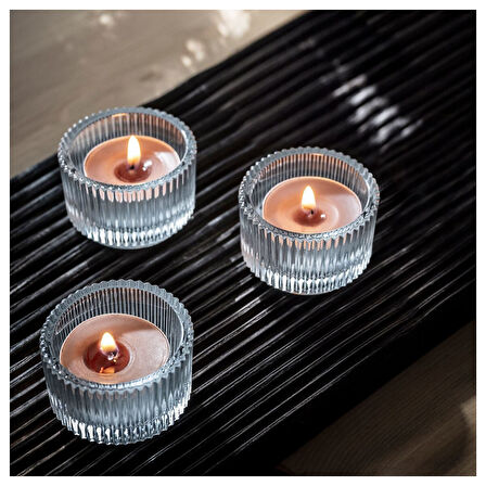 Kokulu tealight mum, gri, 3.5 saat, şenlik ateşi