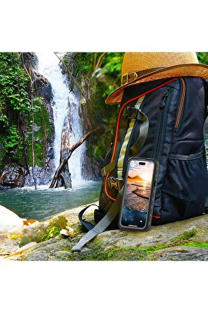 Apple iPhone 15 ile Uyumlu Kılıf Su Geçirmez 360 Derece Koruma Waterproof Telefon Kılıfı