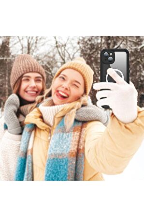 Apple iPhone 15 ile Uyumlu Kılıf Su Geçirmez 360 Derece Koruma Waterproof Telefon Kılıfı