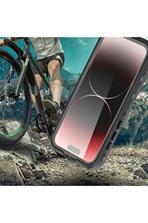 Apple iPhone 15 Pro ile Uyumlu Kılıf Su Geçirmez 360 Derece Koruma Waterproof Telefon Kılıfı
