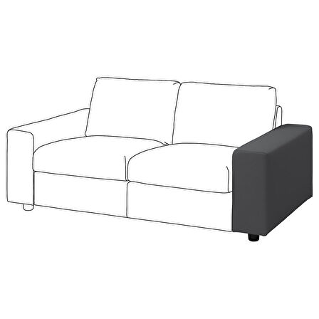 Kanepe kolçak kılıfı, hallarp gri, geniş kolçak için