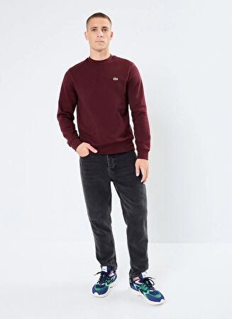 Lacoste Erkek Bordo Klasik Fit Sweatshirt