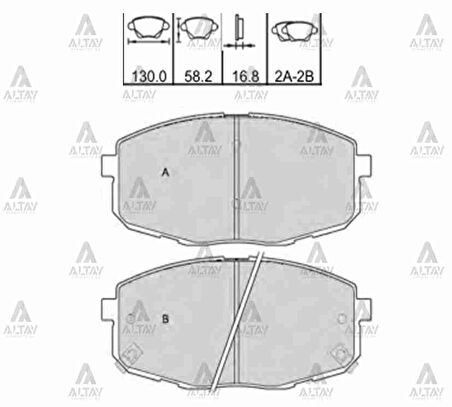 FREN BALATA I-30 2007-2011 / CEED 2008-2012 / CERATO 2009-2014 / KONA 2017-2023 ÖN 58101 1HA00
