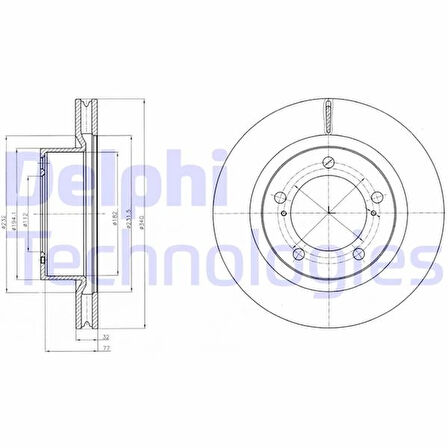 FREN DİSKİ TEKLİ PAKET . DELİKLİ ÖN TOYOTA LANDCRUISER 01/2008  4351260180