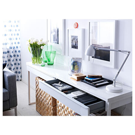 Çalışma masası, parlak beyaz, 120x40 cm