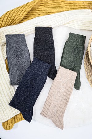 Erkek Kışlık (5 ÇİFT) Lambswool Yün Çorap Termal Etkili