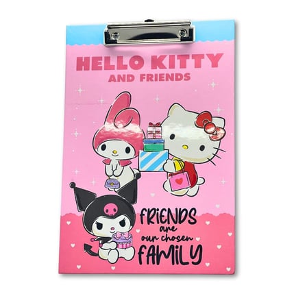 BakGelAl Hello Kitty Pembe Sekreterlik Panosu - Kuromi & My Melody Temalı Metal Kıskaçlı A4 Evrak Dosyası