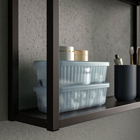 Kapaklı kutu, şeffaf gri-mavi, 9x24x7 cm/0.5 lt