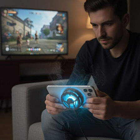 BUFFER® Manyetik Telefon ve Tablet Soğutucu – Güçlü Sessiz Fanlı, Hızlı Isı Dağıtıcı Mobil Cihaz Soğutma Aparatı S25 Radiator