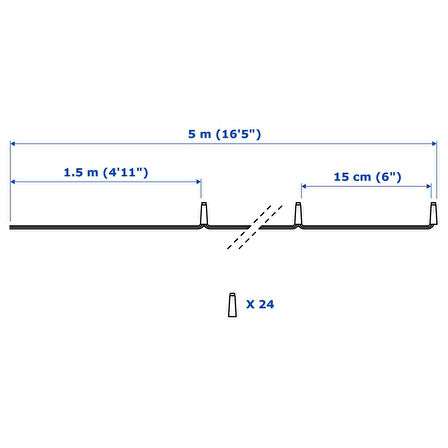 Aydınlatma zinciri, lame, 24'lü