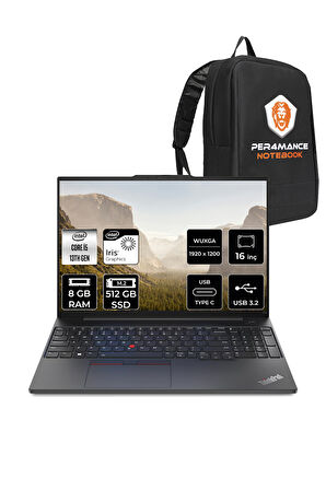 Lenovo ThinkPad E16 G1 i5 13420H 8GB 512GB SSD WUXGA 16'' FDOS Dizüstü Bilgisayar & PER4 ÇANTA