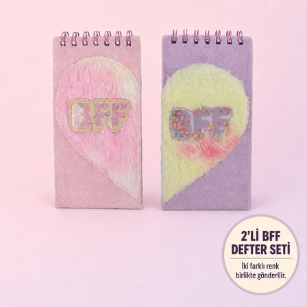 BakGelAl Renkli Peluş BFF Not Defteri 2’li– Sevimli Yumuşak Kapaklı Defter