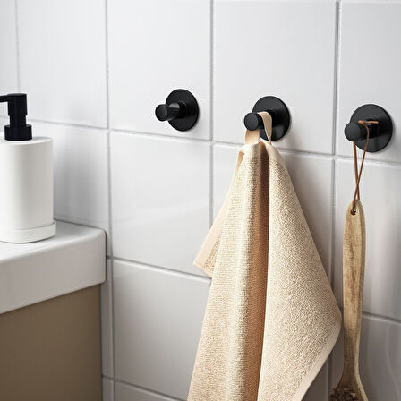 Duvar askısı, siyah, 3 adet