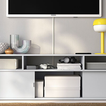 Tv sehpası, gri, 155x32x44 cm