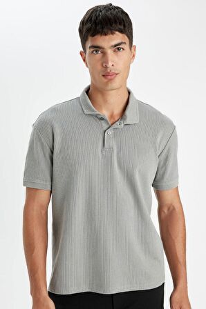 DeFacto Regular Fit Basic Düz Kısa Kollu Polo Tişört D4814AX24SMGR67