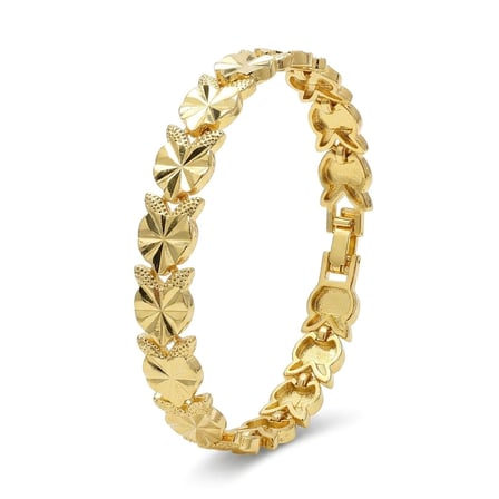💎 Premium Şık ve Parlak Amora 24K Gold Kaplama 8 mm Kadın Bijuteri Bileklik 3183KBV5D9 (~18cm)