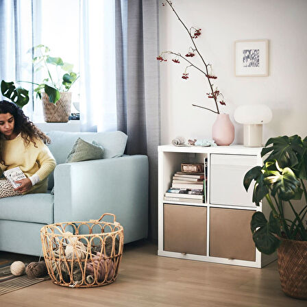 Açık raf ünitesi, parlak beyaz, 77x77 cm