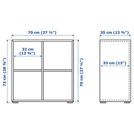 Dolap ünitesi, beyaz, 70x35x72 cm