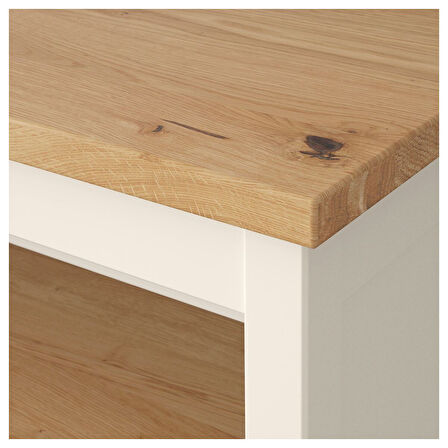 Mutfak adası, kırık beyaz-meşe, 126x77 cm