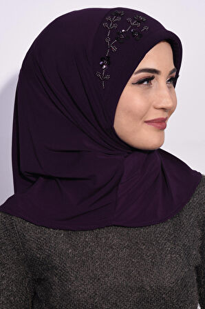 Pratik Pullu Hijab Mor - Mor