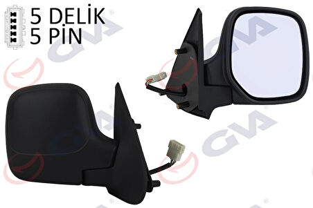 DIŞ DİKİZ AYNASI SAĞ BERLINGO-PARTNER 1997 ELEKTRİKLİ ISITMALI KONVEKS 5 FİŞ VM-118EHR 8148 PP 8148 PC 8143 HS