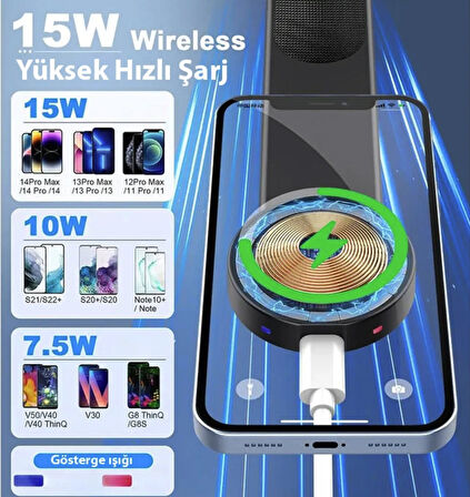 Magsafe kablosuz şarjlı araba için araç içi telefon tutucu wireless şarj özellikli