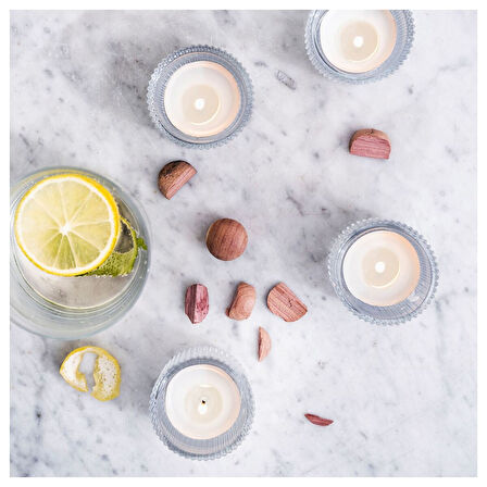 Kokulu tealight mum, soluk yeşil, 3.5 saat, 30 adet, bergamot ve ahşap