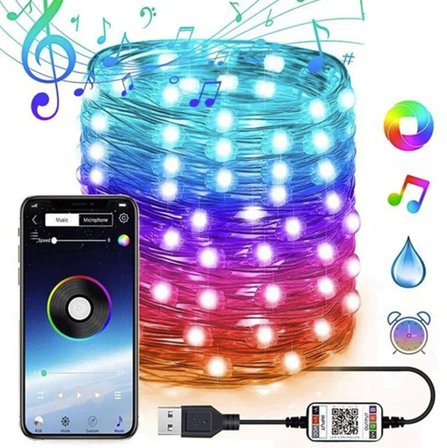 10 Metre Telefon kontrollü Rgb led ışık 16 milyon renk seçeneği ile ışık seviye kontrolü