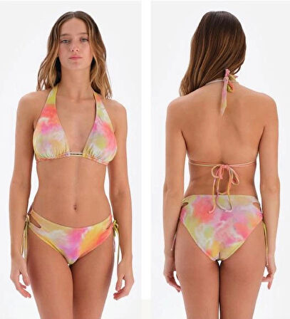 Eros 3047Bk Üçgen Geniş Bikini Takım - Turuncu - 46