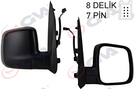 DIŞ DİKİZ AYNASI SAĞ FIORINO-BIPPER-NEMO 2007 ELEKTRİKLİ ISITMALI SENSÖRLÜ KONVEKS 7 FİŞ VM-6115EHSR 735460567 8153 VH