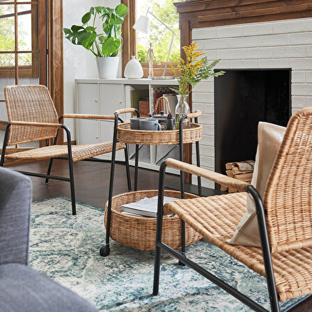 Rattan koltuk, rattan-antrasit