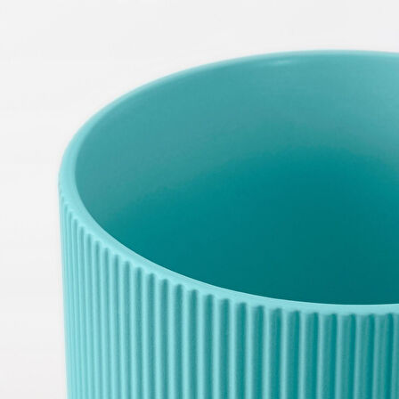 Seramik saksı, mavi-turkuaz, 12 cm