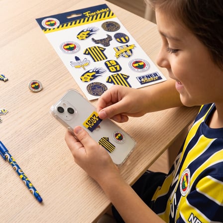 BakGelAl Fenerbahçe FB Lisanslı Kabartmalı Sticker Seti – 3D Sarı Lacivert Taraftar Çıkartmaları