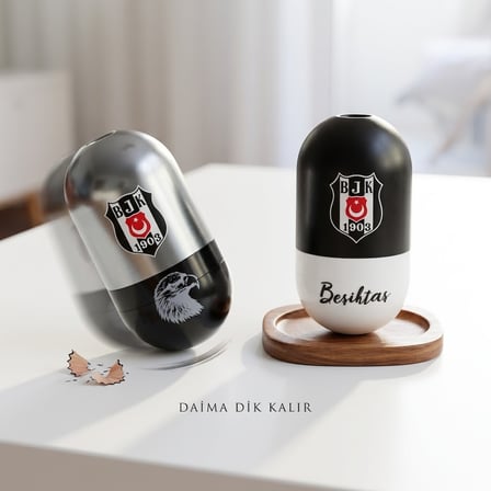 Beşiktaş BJK 1903 Lisanslı Hacıyatmaz Kalemtıraş – Silgili Dengeli Masaüstü Kalemtraş