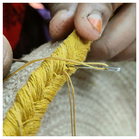 Sepet seti, sarı-jüt, 26x6 cm / 19x4 cm