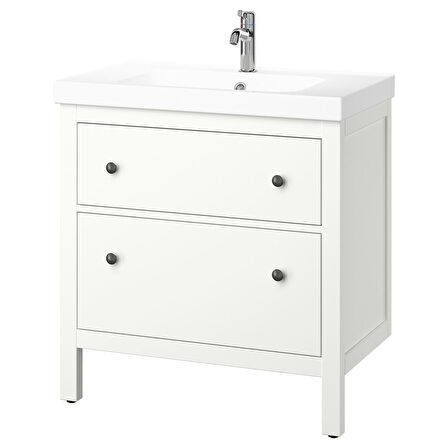 Lavabo dolabı kombinasyonu, beyaz, 82x49x89 cm, VOXNAN batarya