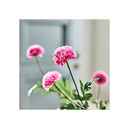 Yapay çiçek, pembe, 75 cm, krizantem, iç-dış mekan