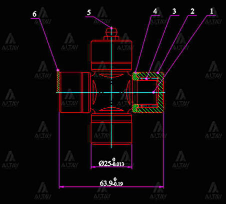 İSTAVROZ MAFSAL (ŞAFT) CARRY 1998-2001 / VITARA / JIMNY / PAJERO (64MM 10 25MM DIŞTAN SEGMAN) GUS 7