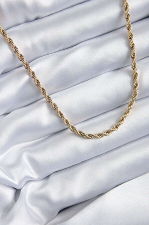 316L Çelik Gold Renk 60 cm Burgu Model Kadın Kolye