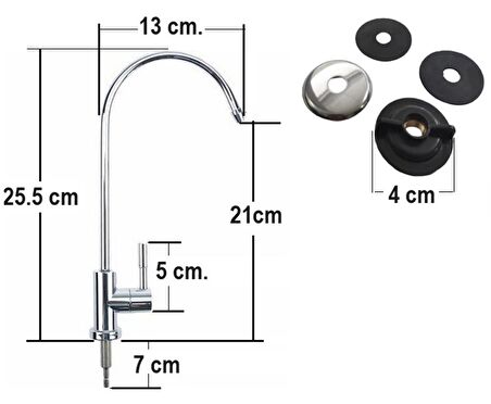 Crystal Clear Su Arıtma Musluğu, Paslanmaz Krom (Tüm Arıtma Sistemleri Uyumlu) 