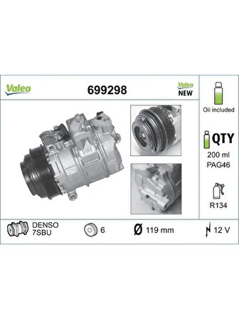 KLIMA KOMPRESORU W202 9300 S202 9601 C208 9702 W210 9500 VITO 638 9703 SPRINTER 9500