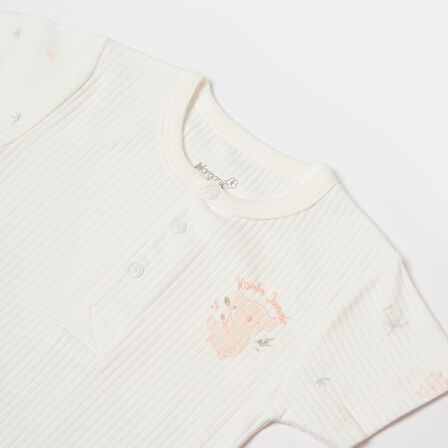 Bibaby Biorganic Koala Jungle Kısa Kol Bebek Body 56972 Pembe