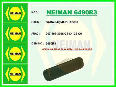 BAGAJ AÇMA BUTONU 207-308-3008 C2-C4-C5 C6 6490R3