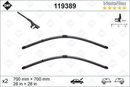 SILECEK SUPURGESI TAKIMI 700MM / 700MM MERCEDES W220 W221 . CITROEN C6 . PEUGEOT 407 SWF A2218201300 6426SY